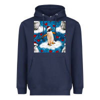 Navy christmas penguin and heart seamless pattern Heavyweight Hoodie - BundleAndBundleShop