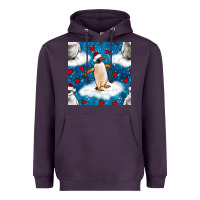 Plum christmas penguin and heart seamless pattern Heavyweight Hoodie - BundleAndBundleShop