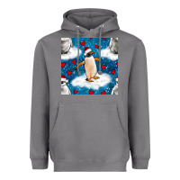 Storm christmas penguin and heart seamless pattern Heavyweight Hoodie - BundleAndBundleShop