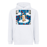White christmas penguin and heart seamless pattern Heavyweight Hoodie - BundleAndBundleShop