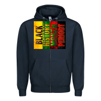Navy Black History Month periodt Zipper Hoodie - Zillion Design Studio