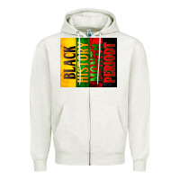 Oatmeal Heather Black History Month periodt Zipper Hoodie - Zillion Design Studio