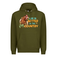 Army Green life is better in the country Premium Hoodie - MaliasSmallBusiness