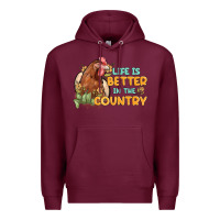 Burgundy life is better in the country Premium Hoodie - MaliasSmallBusiness