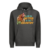 Charcoal Heather life is better in the country Premium Hoodie - MaliasSmallBusiness