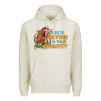 Oatmeal Heather life is better in the country Premium Hoodie - MaliasSmallBusiness