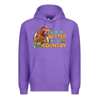Purple life is better in the country Premium Hoodie - MaliasSmallBusiness