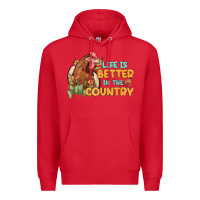 Red life is better in the country Premium Hoodie - MaliasSmallBusiness