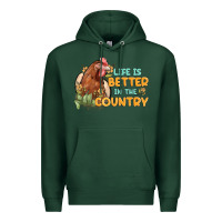 Sports Green life is better in the country Premium Hoodie - MaliasSmallBusiness