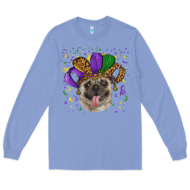 Mardi Gras Hat Pug Long Sleeve Tee by RanaPortraitStore | Teevron