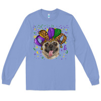 Colony Blue mardi gras hat pug Long Sleeve Tee - RanaPortraitStore