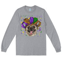 Heather Grey mardi gras hat pug Long Sleeve Tee - RanaPortraitStore