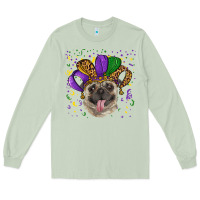 Matcha mardi gras hat pug Long Sleeve Tee - RanaPortraitStore