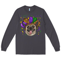 Smoke mardi gras hat pug Long Sleeve Tee - RanaPortraitStore