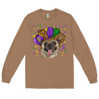 Toasted Coconut mardi gras hat pug Long Sleeve Tee - RanaPortraitStore
