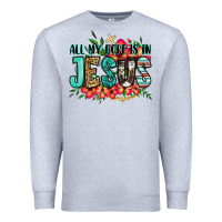 Heather Grey all my hope is in jesus Premium Sweatshirt - Jasminsmagicworld