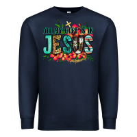Navy all my hope is in jesus Premium Sweatshirt - Jasminsmagicworld