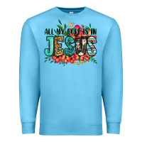 Ocean Blue all my hope is in jesus Premium Sweatshirt - Jasminsmagicworld