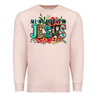 Pale Pink all my hope is in jesus Premium Sweatshirt - Jasminsmagicworld