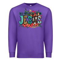 Purple all my hope is in jesus Premium Sweatshirt - Jasminsmagicworld