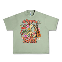 Oil Green hippie soul Urban Heavy Tee - MaliasSmallBusiness