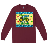 Burgundy just a boy who loves tractors Long Sleeve Tee - Zillion Design Studio