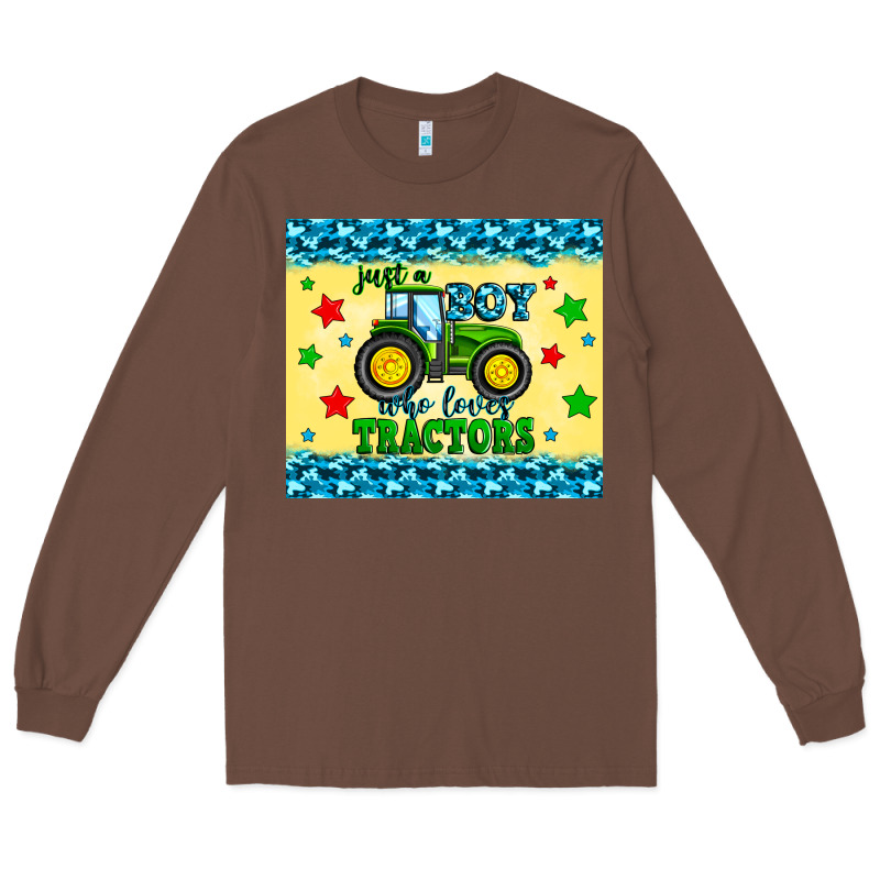 Just A Boy Who Loves Tractors Long Sleeve Tee by Zillion Design Studio | Teevron