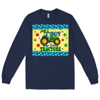 Navy just a boy who loves tractors Long Sleeve Tee - Zillion Design Studio
