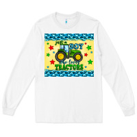 White just a boy who loves tractors Long Sleeve Tee - Zillion Design Studio