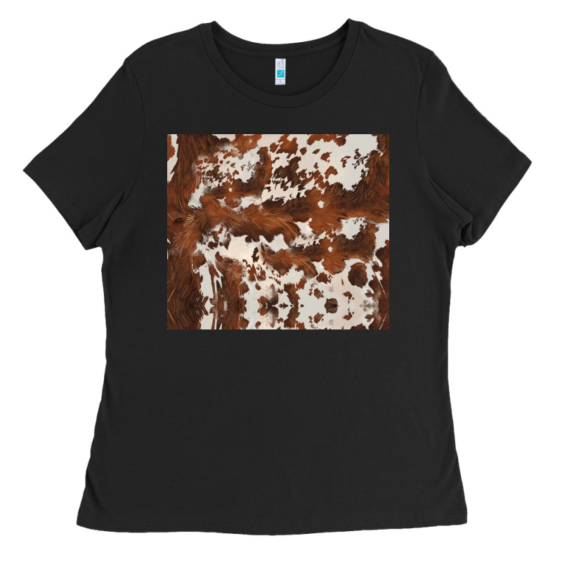Brown Cowhide Ladies Tee by BarkalooDesign | Teevron
