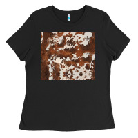Black brown cowhide Ladies Tee - BarkalooDesign