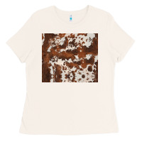 Bone brown cowhide Ladies Tee - BarkalooDesign