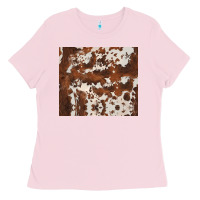 Bubblegum Pink brown cowhide Ladies Tee - BarkalooDesign