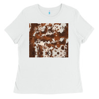 White brown cowhide Ladies Tee - BarkalooDesign