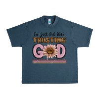 Midnight Navy im just out here trusting god Urban Heavy Tee - MaliasSmallBusiness