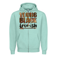 Seafoam Young black free-ish Zipper Hoodie - Zillion Design Studio