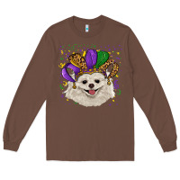 Chestnut mardi gras hat white pomeranian Long Sleeve Tee - RanaPortraitStore