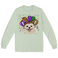 Matcha mardi gras hat white pomeranian Long Sleeve Tee - RanaPortraitStore