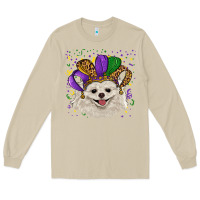 Mushroom mardi gras hat white pomeranian Long Sleeve Tee - RanaPortraitStore
