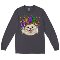 Smoke mardi gras hat white pomeranian Long Sleeve Tee - RanaPortraitStore