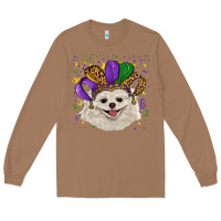 Toasted Coconut mardi gras hat white pomeranian Long Sleeve Tee - RanaPortraitStore
