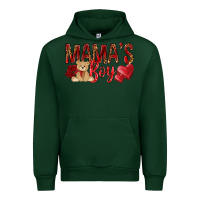 Forest Green mamas boy with leopard Urban Hoodie - NancyCooperArtShop