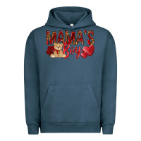 Pigment Midnight Navy mamas boy with leopard Urban Hoodie - NancyCooperArtShop