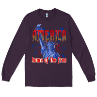 Plum America home of the free Long Sleeve Tee - texasbilliewilder