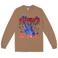 Toasted Coconut America home of the free Long Sleeve Tee - texasbilliewilder