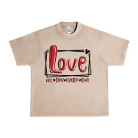 French Oak love all day every day hearts Urban Heavy Tee - MaliasSmallBusiness