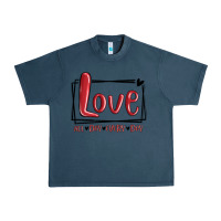 Midnight Navy love all day every day hearts Urban Heavy Tee - MaliasSmallBusiness