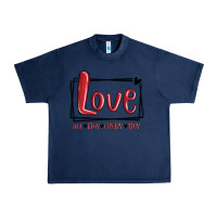 Navy love all day every day hearts Urban Heavy Tee - MaliasSmallBusiness