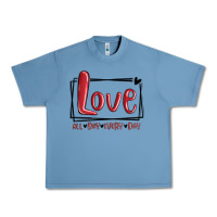 Pebble Blue love all day every day hearts Urban Heavy Tee - MaliasSmallBusiness
