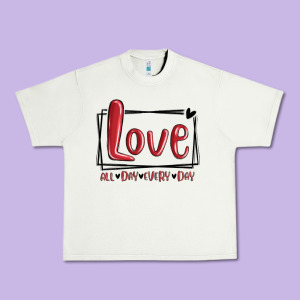 Love All Day Every Day Hearts Urban Heavy Tee Designed By Maliassmallbusiness
